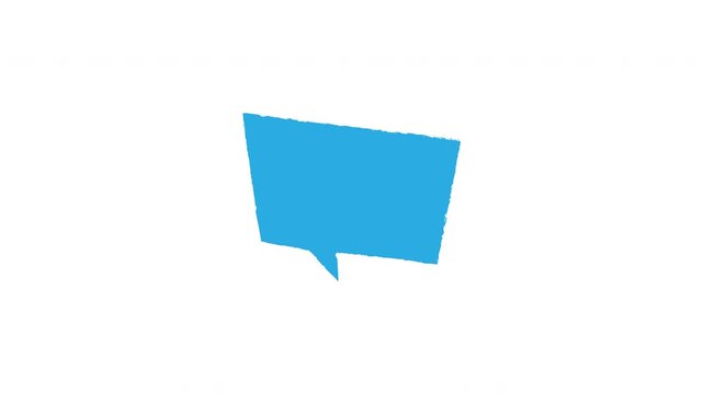 With rectangular blue speech bubble design. Perfect for presentations, social media, websites, and communication themed projects. Versatile and modern.