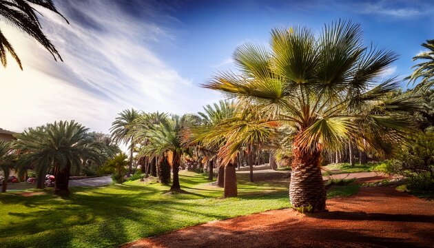 Tropical Trees Phoenix Canariensis