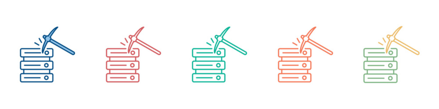 Data Mining Icon Set Multiple Style Collection
