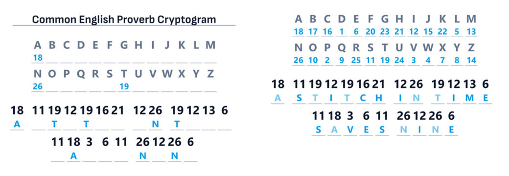 Educational Cryptogram Puzzle Featuring Common English Proverb