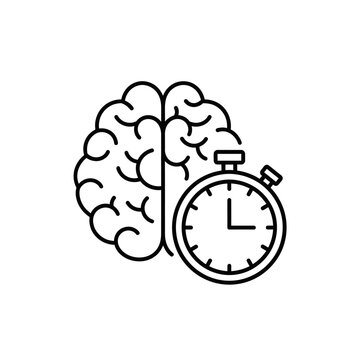 Conceptual illustration of brain function and time management concept