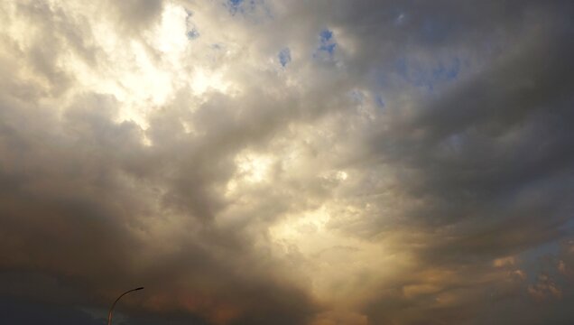 Evening sky with black clouds, suitable for background