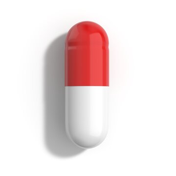 3D rendering capsule pill on a white background.