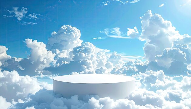 Surreal Cloud Platform in a Dreamy Sky Landscape.