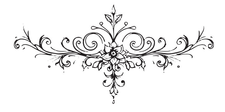 Calligraphic page dividers. Retro decoration, book ornament, chapter and elegant separator