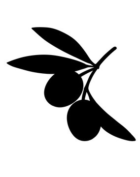 Olive branch illustration with black color