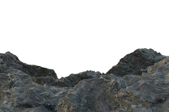 rugged mountain landscape featuring sharp, textured grey rocks