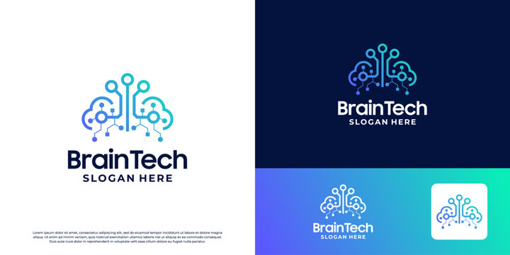 Artificial intelligence brain logo design