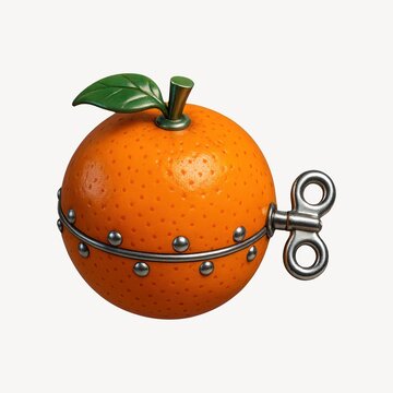 Steampunk orange clockwork illustration