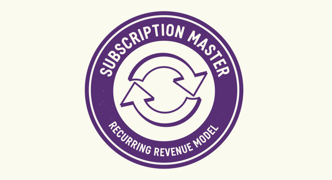 Subscription Master Recurring Revenue Model Circular Emblem.