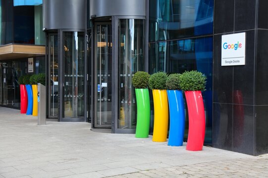 DUBLIN, IRELAND - JULY 7, 2024: Google offices in Southside district in Dublin, Ireland. Dublin is home to Google's European headquarters.