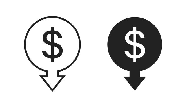 Finance icons symbolize economic activity
