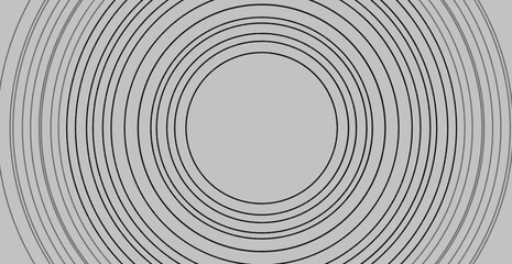 Abstract black circular line background isolated on gray, featuring elegant concentric curves and modern minimalist aesthetics. © terang jaya