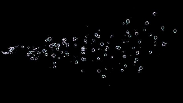 soap bubbles spray trail isolated alpha channel animation, foam bubbles random motion on transparent,cosmetics and beauty design element
