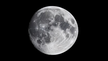 Obraz premium High Resolution Full Moon With Lifelike Crater Ridges And Hyper Real Lunar Texture Isolated On A Transparent Background