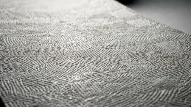 Embossed lines in a medium shot revealing raised texture and depth emphasizing intricate patterns and tactile surface variation on a flat material.
