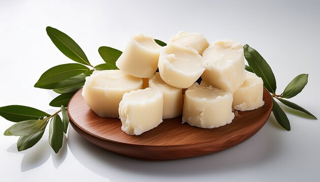 Raw Shea Butter Arranged In An Elegant Minimalist Way On A Clean Transparent Background