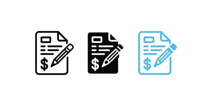 Checkbook icon set with multiple style vector illustrations for banking finance and payment applications