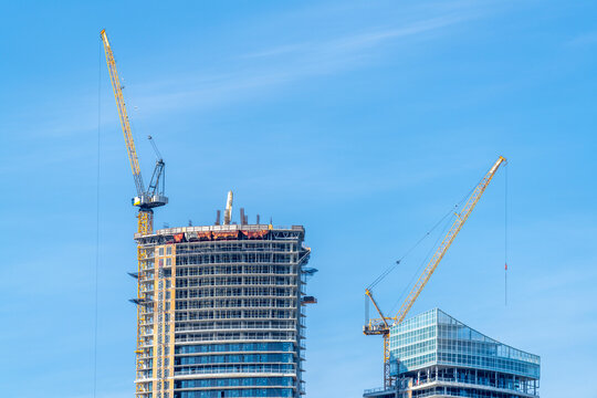 High Rise Construction With Tower Cranes