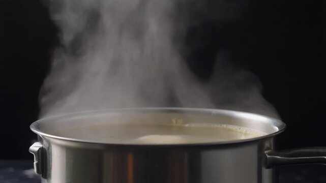 Steam rising from hot liquid, static camera