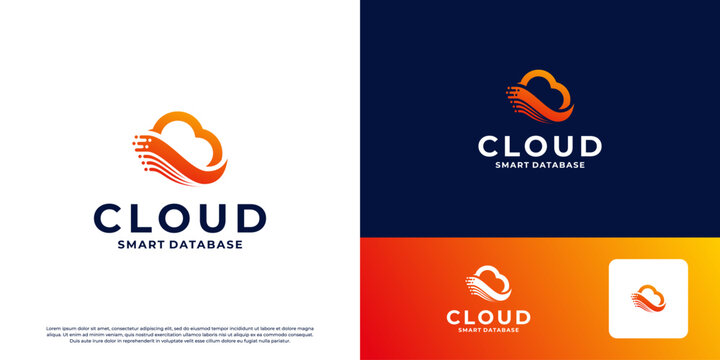 Smart cloud logo design template