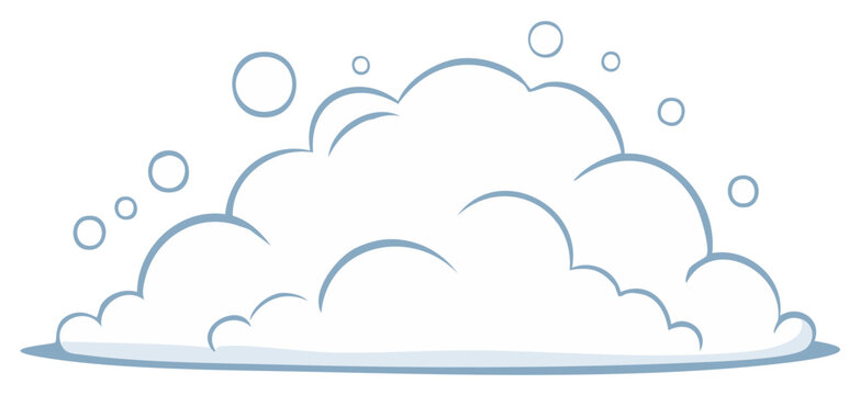 Cartoon Cloud with Bubbles Illustration Icon Isolated on White Background
