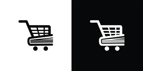 Shopping cart with books representing online bookstore concept. © @Tri Yani
