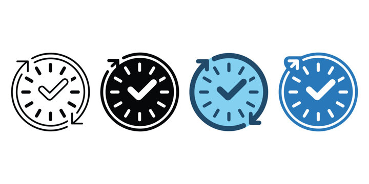Consistency icon design featuring line glyph and flat styles representing routine stability and steady progress