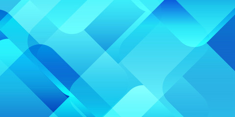 Obraz premium An abstract geometric background featuring overlapping translucent squares and rounded rectangles in varying shades of cool blue, creating a dynamic and modern design.