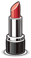 Obraz premium Stylized lipstick illustration, beauty makeup product, cosmetic design