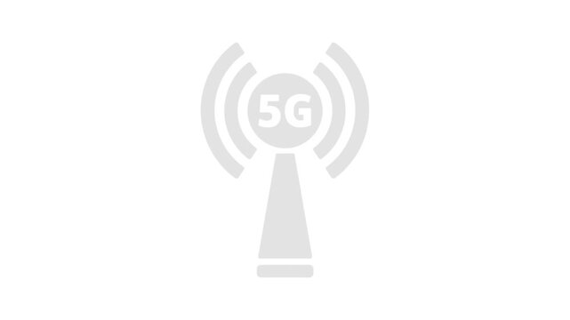 5G Wireless Network Tower Icon Animation - Telecommunication and Connectivity Concept