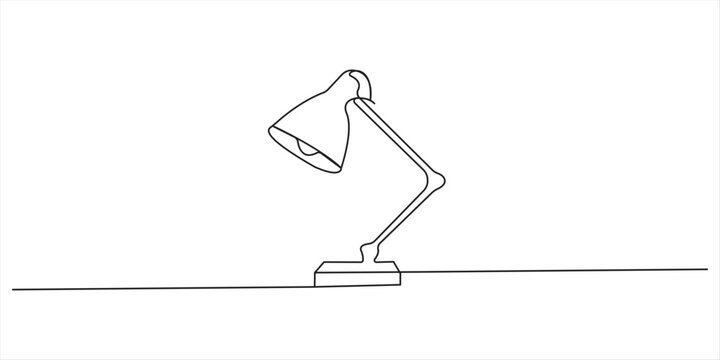 One single line of big lamp isolated on white background .One single line of big lamp creativity isolated on white background.  Continuous one line drawing of hand pointing a bulb lamp. Think big, poi