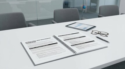 Fototapeta premium Professional Business Meeting Documents On Conference Table.