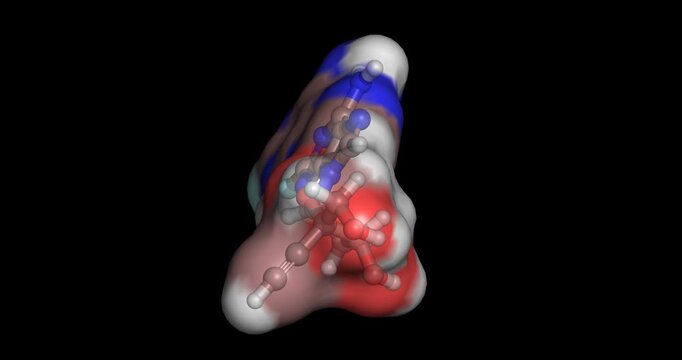 Islatravir, anticancer drug / nucleoside reverse transcriptase translocation inhibitor for HIV-1 oncology support, 3D molecule spinning, 4K