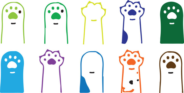 Whimsical cartoon characters in colorful mailbox outfits Vector, illustration