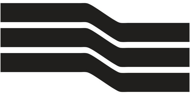 Abstract Graphic Representation of Three Parallel Flowing Lines.