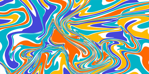 Obraz premium Energetic Orange and Blue Liquid Swirl Abstract Texture