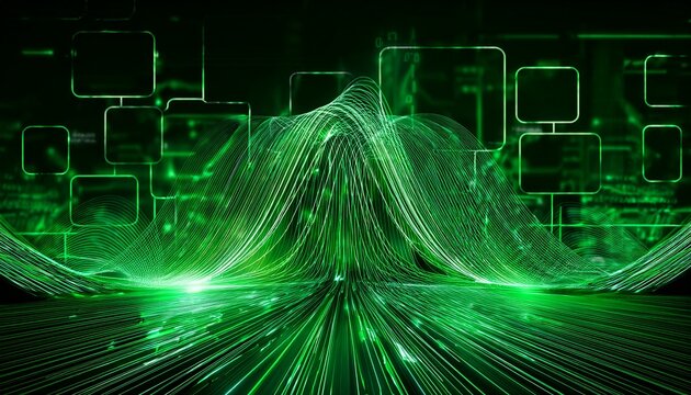 green background pictures quantum computing concept artificial intelligence deep learning new futuristic technology for business or science presentation background