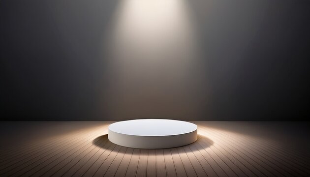 minimalist stage with spotlight on podium for product presentation or keynote address stage spotlight podium product