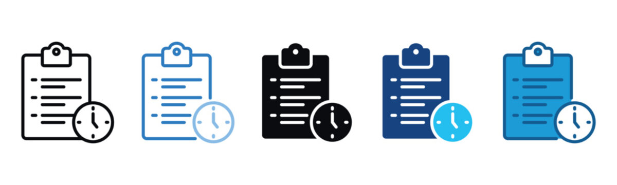 Agenda Icon Set Multiple Style Of