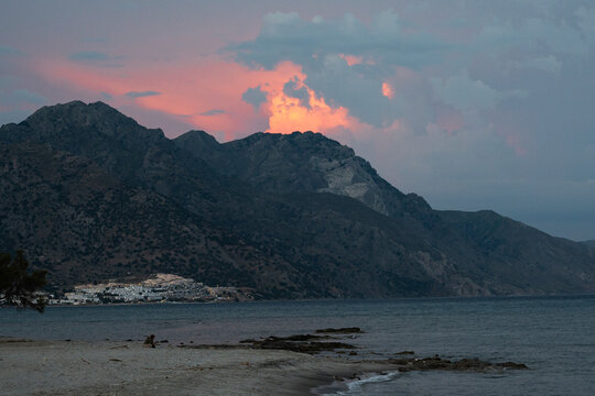  Blaue Stunde  vor einem Wetterumschwung an der S&uuml;dk&uuml;ste der Insel Kos bei Kardamena - Griechenland