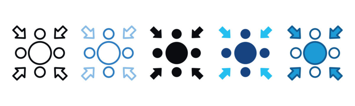 Meeting Point Icon Set Multiple Style Of