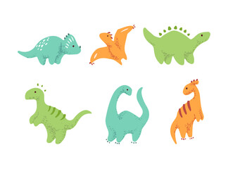 Cute tiny dino set. © Vasileva