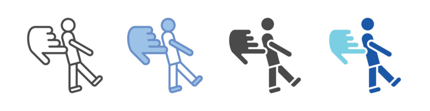 Nudge Theory Icon Set With Multiple Styles Vector Illustration