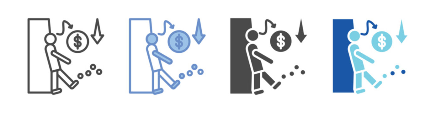Fear Failure Icon Set With Multiple Styles Vector Illustration