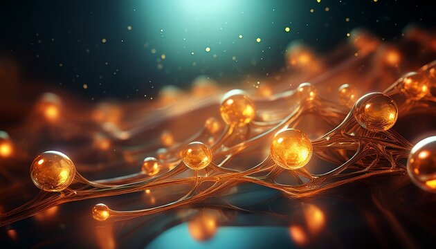high fidelity molecular skincare visualization with glowing spheres