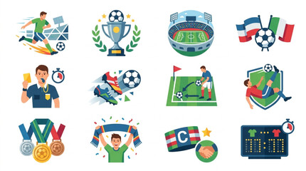 Fototapeta premium Soccer Football Icons Set.