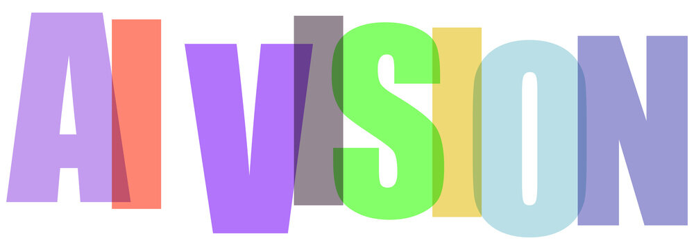 Colorful 3d text spelling a vision  colorful letters