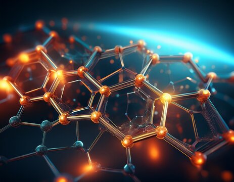futuristic molecular structure with retinol in high fidelity detail