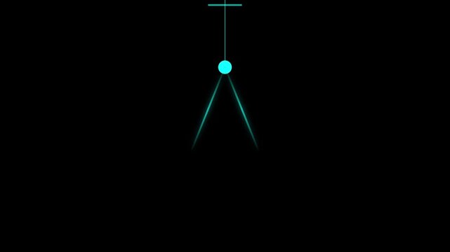 4K Cyber Minimal Cyan Dot Pendant Light Beam Energy Vector Pulse